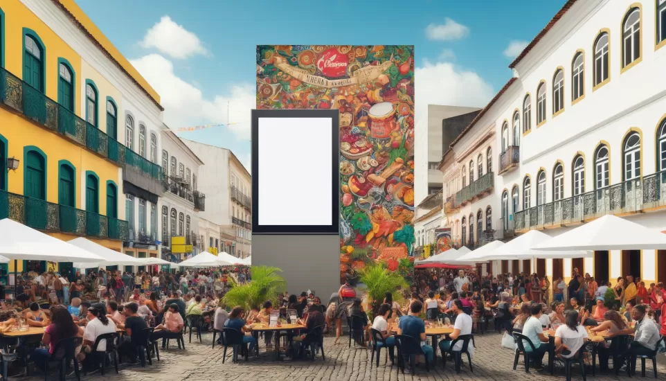 Empenas e Totens Digitais Promovendo Festivais Gastron&ocirc;micos em Sobral
